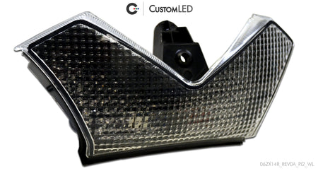 Kawasaki Ninja ZX-14R Blaster-X Integrated LED Tail Light for years 2006-2025 by Custom LED - Clear Lens